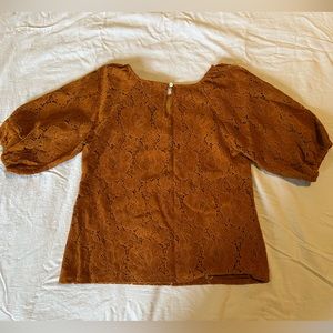 Corduroy Lace Puff Sleeve Top